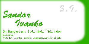 sandor ivanko business card